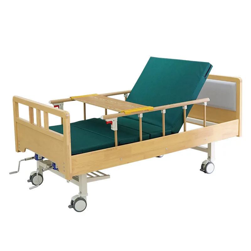 Senator-friendly medical home elderly bed solid wood soft bag bedside nursing home single bed liftable solid wood bed