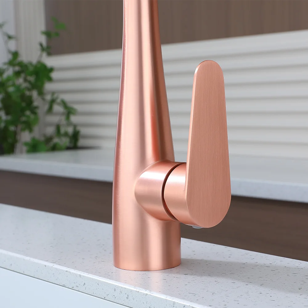 Brass Pull Out Kitchen Faucet Hot Cold Water Sink Tap for Dish Washing Multi Function Home Use