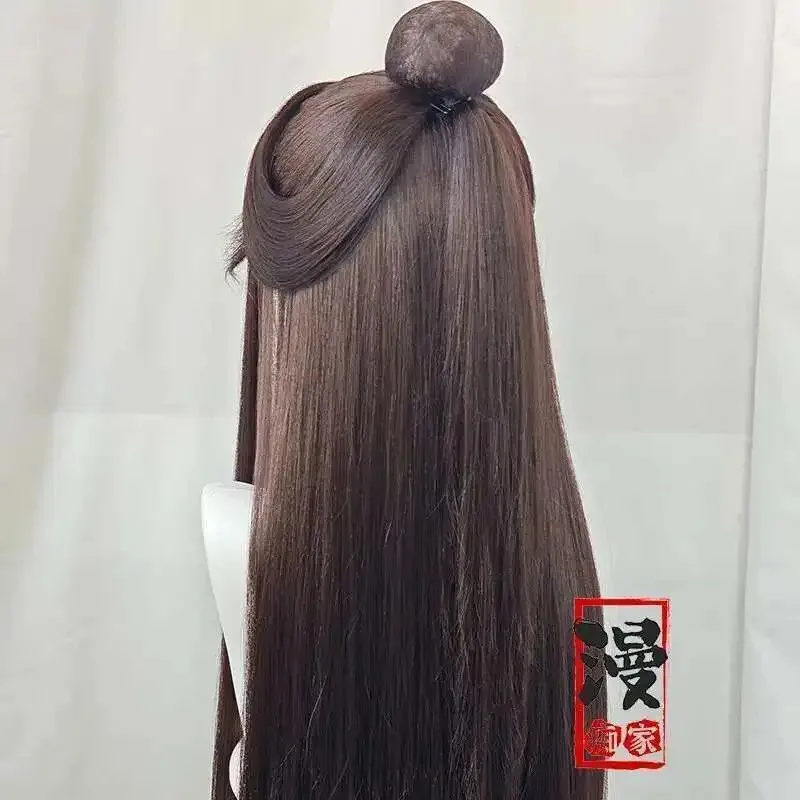 styled Xie Lian Tai Zi Yue Shen Customized Cosplay Brown Wig Tian Guan Ci Fu Heaven Official’s Blessing Huacheng Cos TGCF Wig