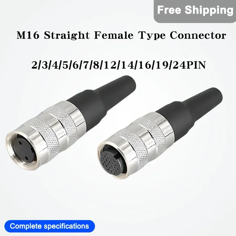 

5/10/20 PCS M16-2/3/4/5/6/7/8/12/14/16/19/24 Pin Formal C09 J09 Series Aviation Waterproof Female Straight Connector