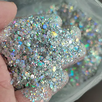 106 barev Velkoobchodní 1KG šestiúhelníkové holografické robustní třpytivé tipy na nehty, objemové třpytivé práškové vločky, třpytivé třpytky, pryskyřice, krystal 12 nejlepší prodej třpytky 1kg - №3