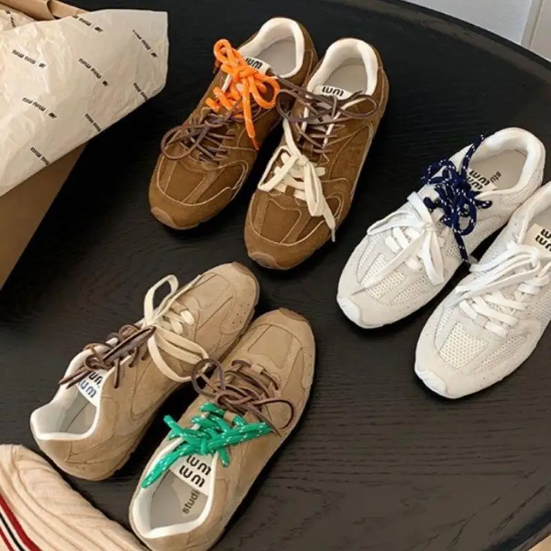 

HOT Miu Series Sports Individual Shoes Laces 4pcs 100cm Combination Shoelaces Vintage DE Training Round Flat Shoelaces