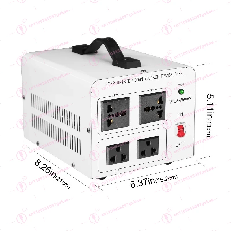 2500W 2KVA Transformer Single Phase 220V 110 V Step Up & Step Down Toroidal Transformer 220 To 110 Voltage Converter