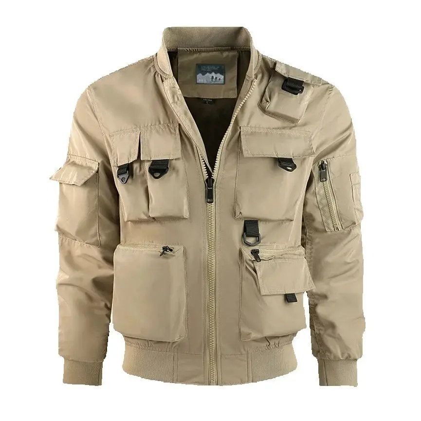 Bomber jacket men's baseball suit function multi-pocket jacket trend three anti - charge jacket tooling
