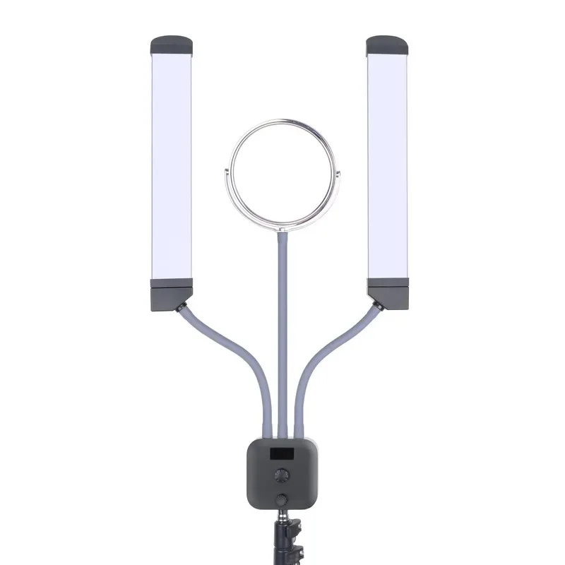 Double arm led fill light for live brightness, color temperature, double ring light, with bag and remote control