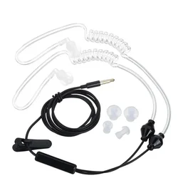 3.5mm Acoustic Radiation Protection Anti-Radiation Air Tube Handsfree Earphone Stereo In Ear with Microphone Volume Control