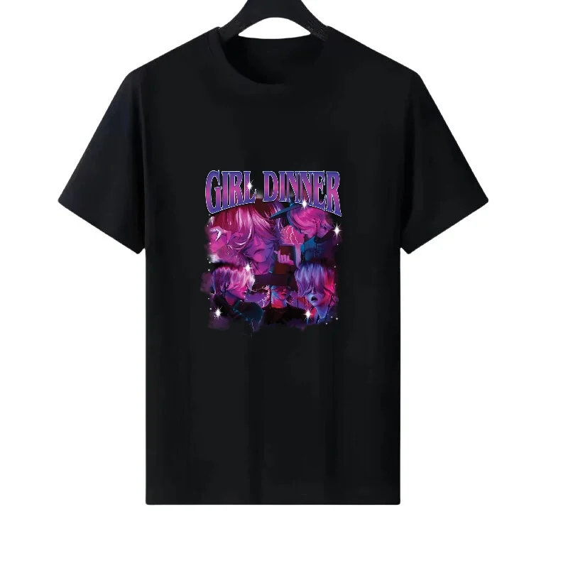 K-POP موضة طباعة نمط امرأة Kawaii الجولة الرقبة الوالدين والطفل الملابس السيدات رخيصة قصيرة الأكمام تي شيرت الرجال بلوزات #2