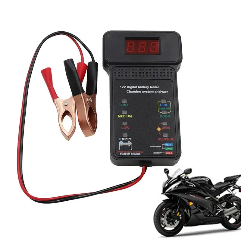 Car Battery Tester LED Display Digital Battery Alternator Starter Tester 12V Auto Battery Analyzer Charging Cranking System