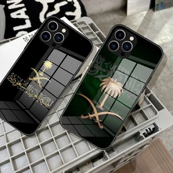 Kingdom of Saudi Arabia Flag Phone Case Tempered Glass For IPhone 15 14 11 12 Pro Plus Pro Samsung S24 Ultra S23 Fe S22 Covers