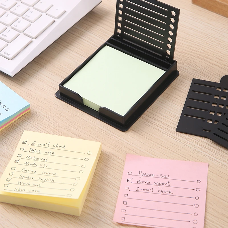 Sticky Note Dispenser Versatile Sticky Note Stencil School Supplies Desk Accessories Sticky Note Holder With Template