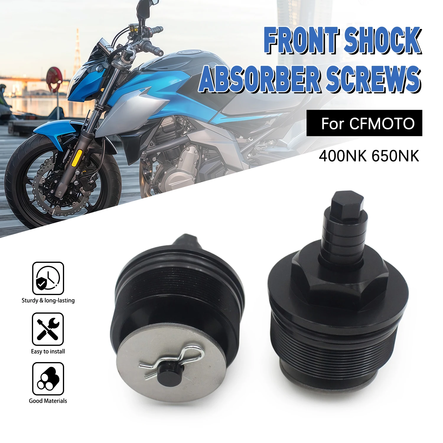 Motorcycle Front Fork Adjuster Bolts Shock Absorber Top Cap Preload Screw For CFMOTO 650NK 400NK NK400 NK600 Accessories