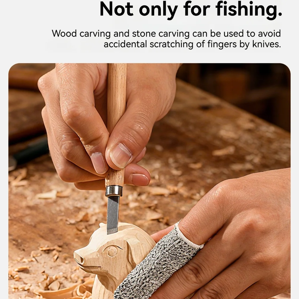 1 قطعة في الهواء الطلق إغراء الصيد قطع مقاومة المضادة للانزلاق أصابع قفازات متعددة الأغراض دائم معدات صيد الأسماك قفازات Hppe معدات صيد الأسماك