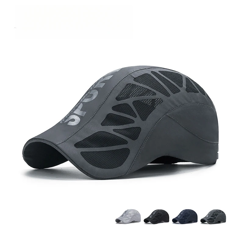 Hip Hop Streetwear SPORT Letter Forward Men's Breathable Mesh Sunshade Quick-Dry Biking Hat Outdoor Sun Protection Duckbill Cap