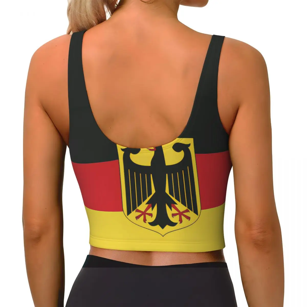 Rompi olahraga seksi Wanita Atasan Crop Lingerie olahraga pakaian jalanan Wanita bendera Jerman kustom