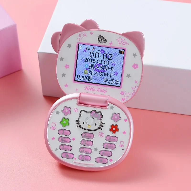 

Модный мини-телефон Hello Kitty с кнопками, многофункциональный, аниме-стиль, детская игрушка, модный подарок на фестиваль, изысканная упаковка, новинка