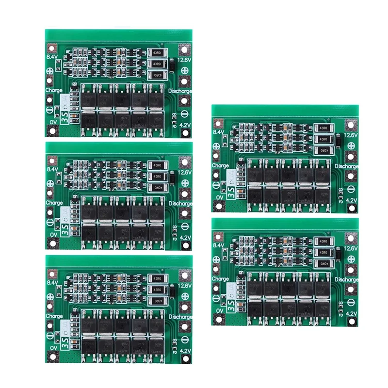 5 Pcs 3S BMS 11.1V 12.6V 18650 Lithium Battery Protection Board With Balanced Version For Drill Motorcycle Battery