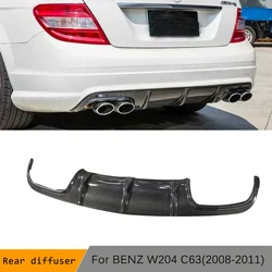 Real Carbon Fiber Rear Lip Diffuser Voor Mercedes Benz C Klasse W204 C63 Amg 2008 2009 2010 2011 Skid Plate auto Bumper Guard Frp