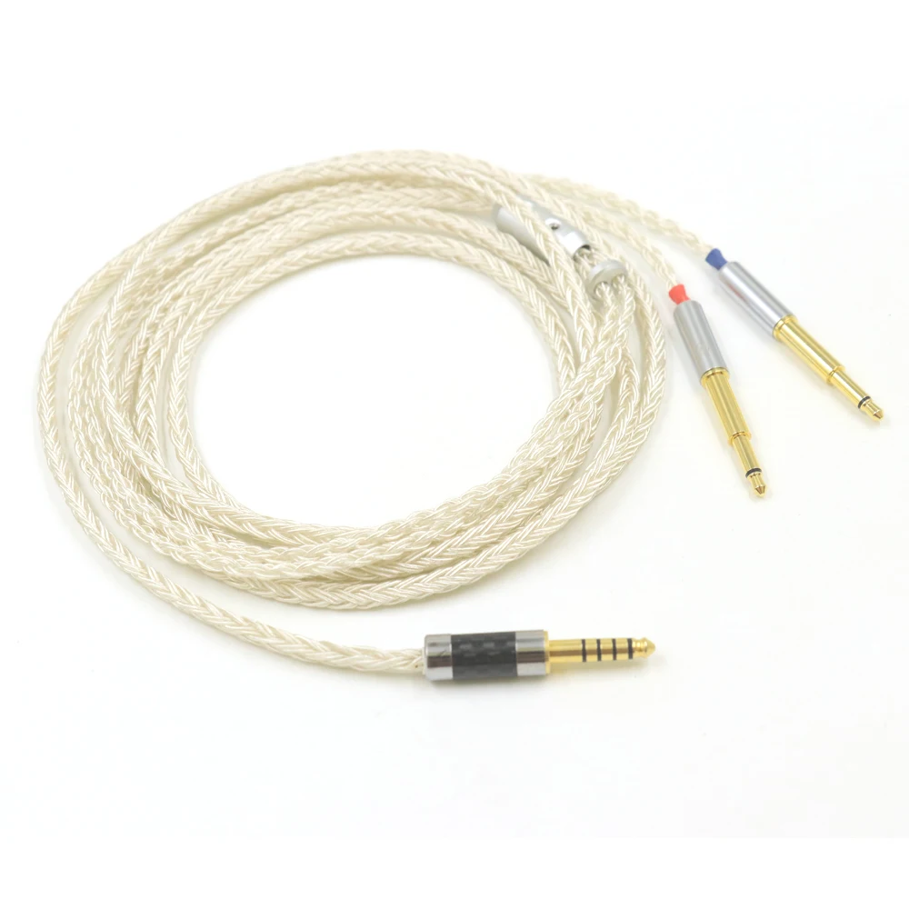 16 Core 99% Silver Plated 2.5/3.5/4.4/6.5mm Male Plug Earphone Cable For Meze 99 Classics NEO NOIR Headset Headphone