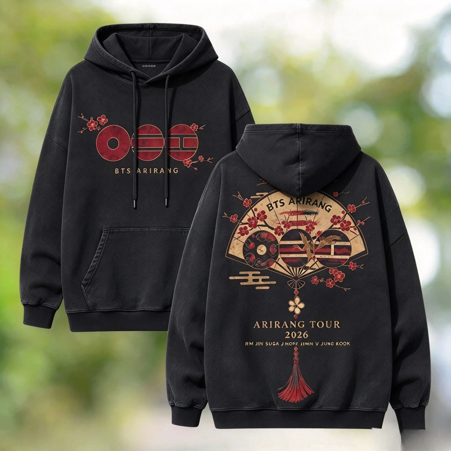 Arirang BTS Members Graphic 2026 Retro BTS Merch Hoodie 2026 Summer Men Women Hoodie Cotton Street Wear Y2K