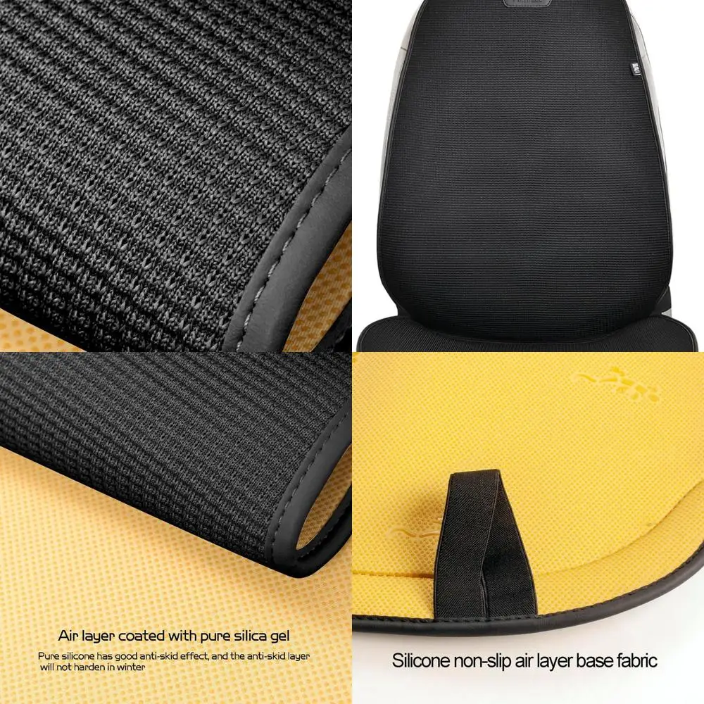 

Чехол на автомобильное сиденье — ткань из ледяного шелка, ультратонкий дизайн 0,28 дюйма, всесезонные чехлы на передние сиденья, дышащая нескользящая защита автомобильного сиденья