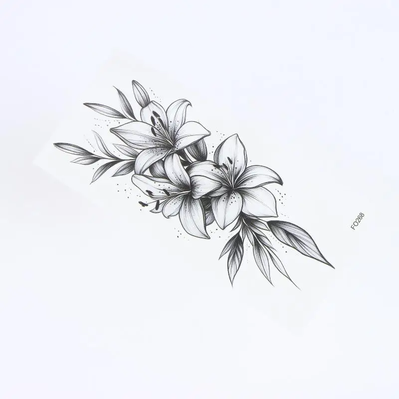 1 Sheet Flower Temporary Tattoo,Lasts To 15 Days Waterproof Semi Permanent Sticker,For Women's Holiday Parties