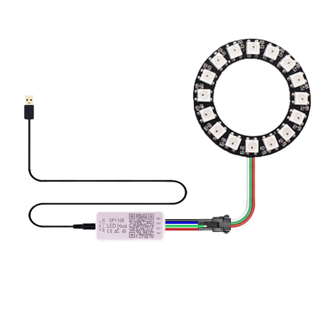 Pixel Angel Eye Ring Light, WS2812B, Adressable, DIY LED Circle, Flowing Colors, Light Effects, Home Decor, Gaming