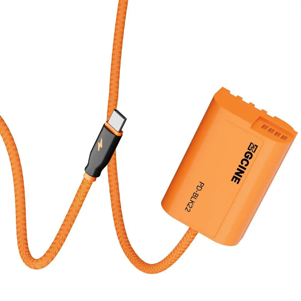 ZGCINE كابل طاقة كابل البطارية الدمية مع سلك مضفر لبطاريات سلسلة USB-C PD إلى Canon Nikon Fujifilm Panasonic Lumix
