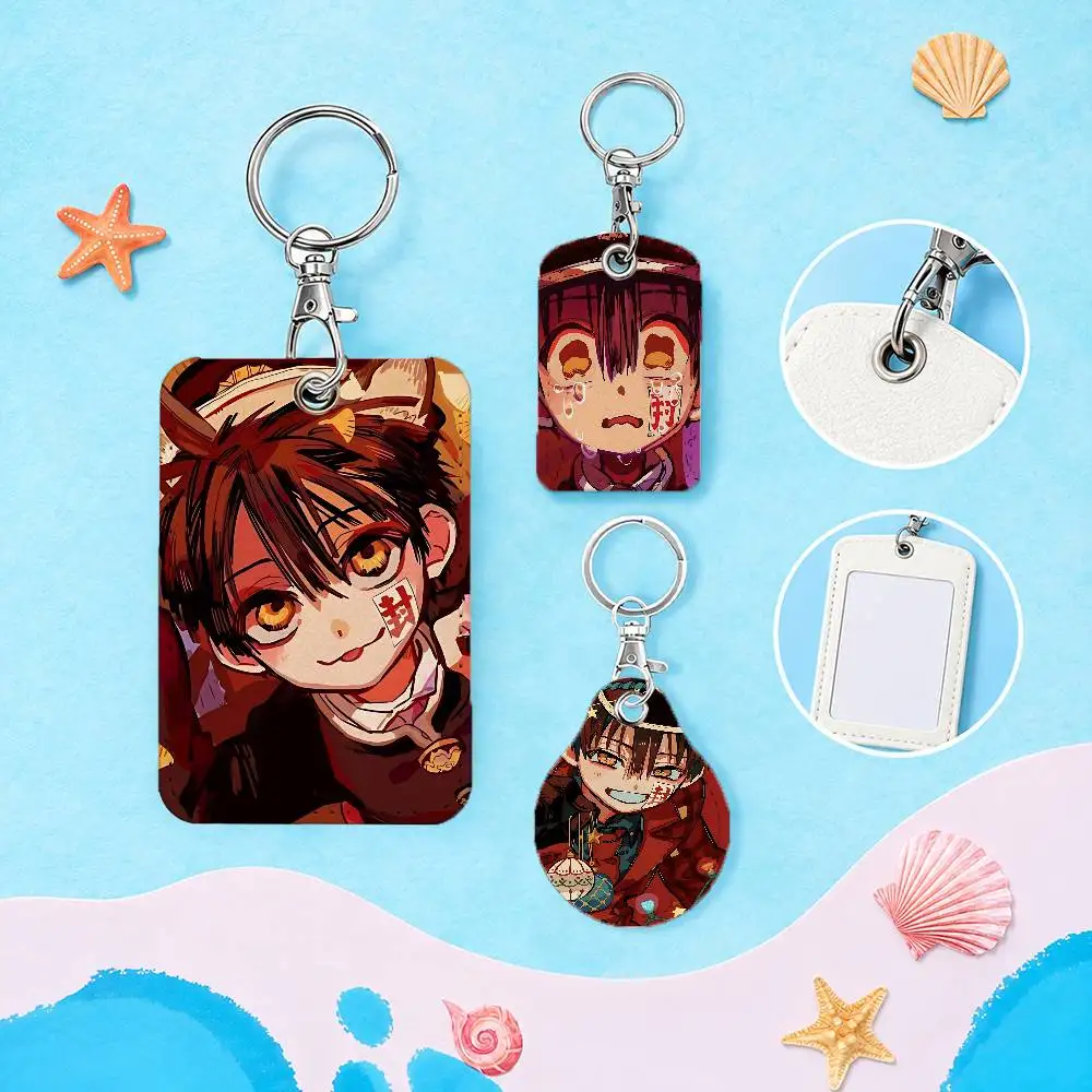 FOR Toilet Bound Hanako kun Leather Keychain Card Holder For Airtag & Access Cards Modern Bus Pass