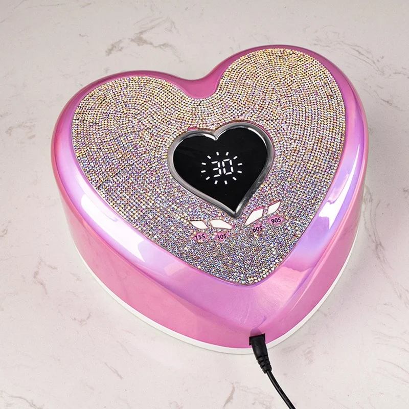 다이아몬드 매니큐어 테이블 램프 매니큐어 건조기 기계와 도매 96w 하트 모양 Uv Led 네일 램프
