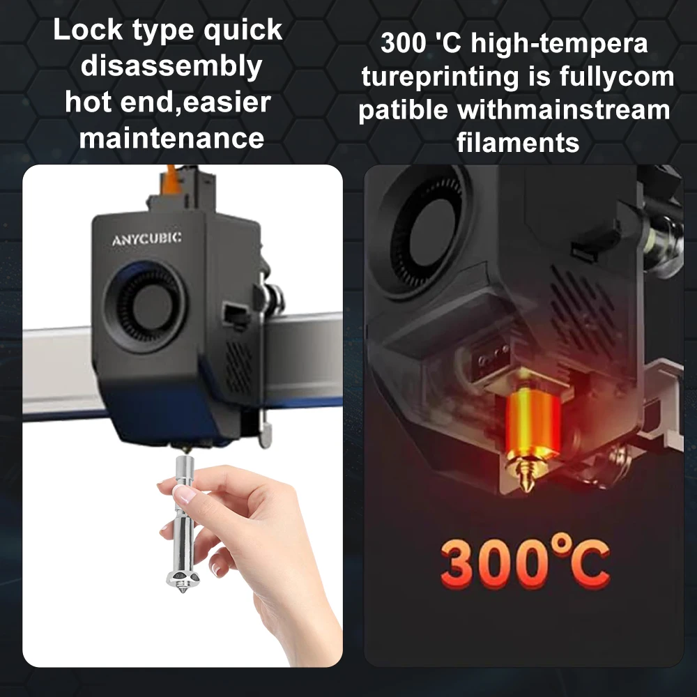 Hotend Kit For Anycubic Kobra 3 Max Integrated Bimetallic Hardened Steel Nozzle Ceramic Heating Component 3D Printer Replacement