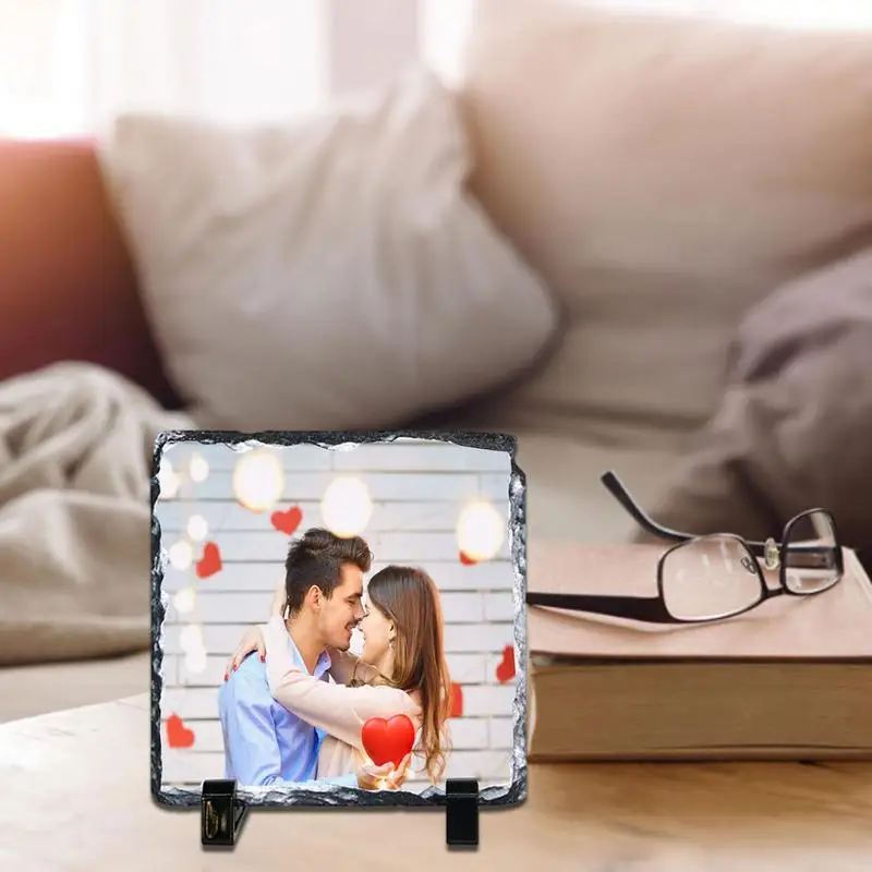 Sublimation Slate Blanks Heat Transfer Rock Photo Frame Suitable for Desktop Home Decorations and Souvenir DIY Gift for All