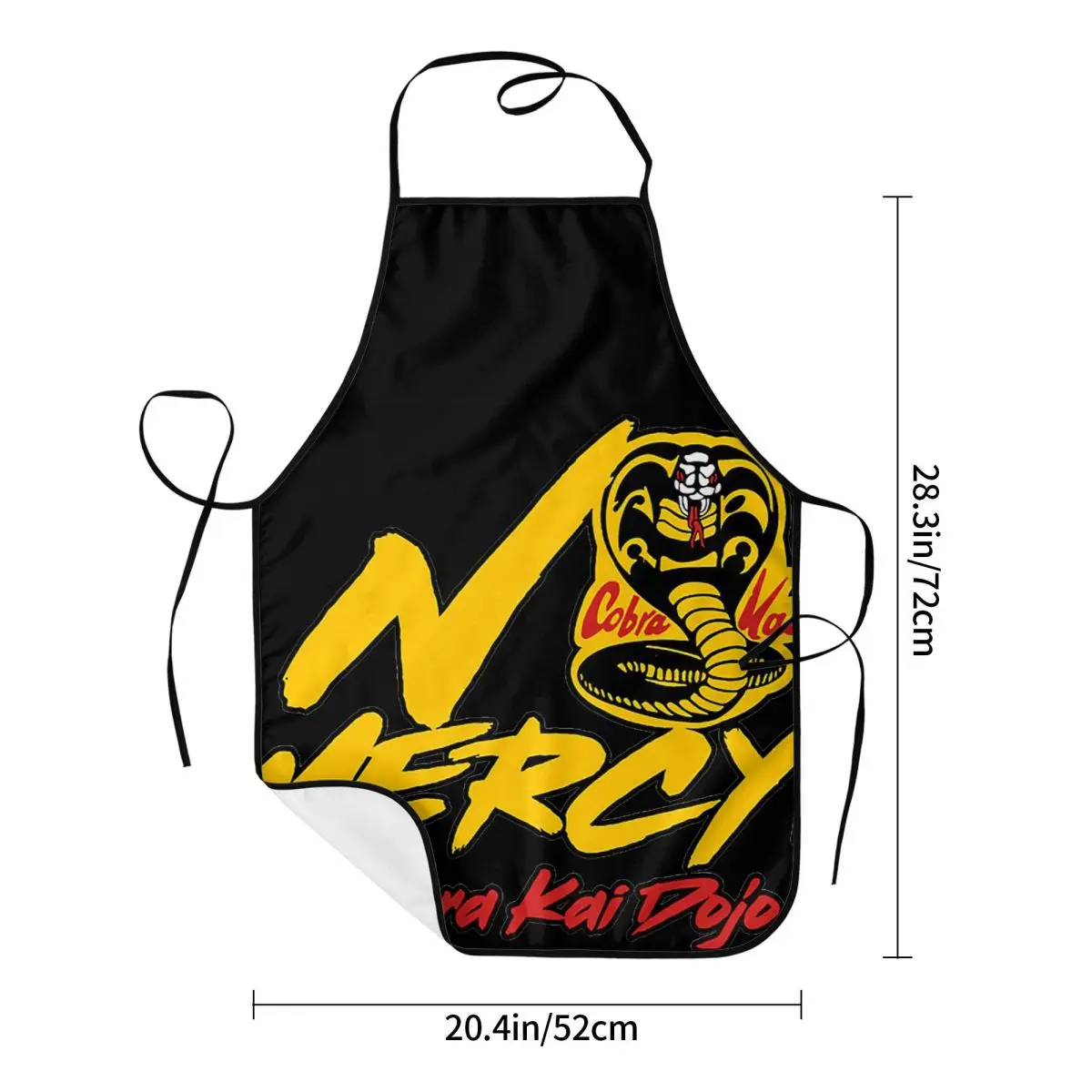 Cobra Kai Dojo No Mercy Apron Chef Cooking Cuisine Tablier Sleeveless Bib Kitchen Cleaning Pinafore for Women Men Painting