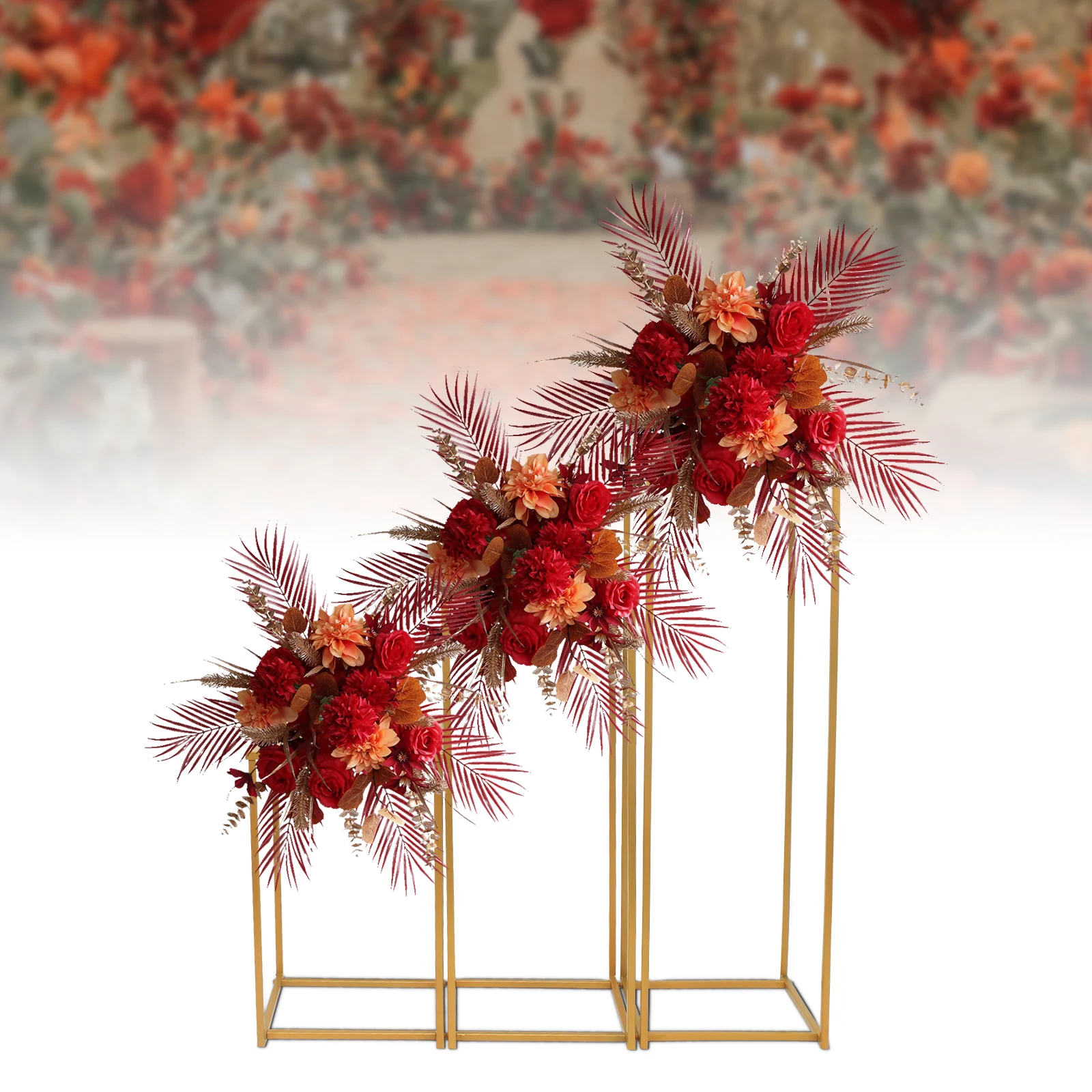 3pcs Flower Frame Geometric Box Stand Iron Wedding Prop Party Decoration Display