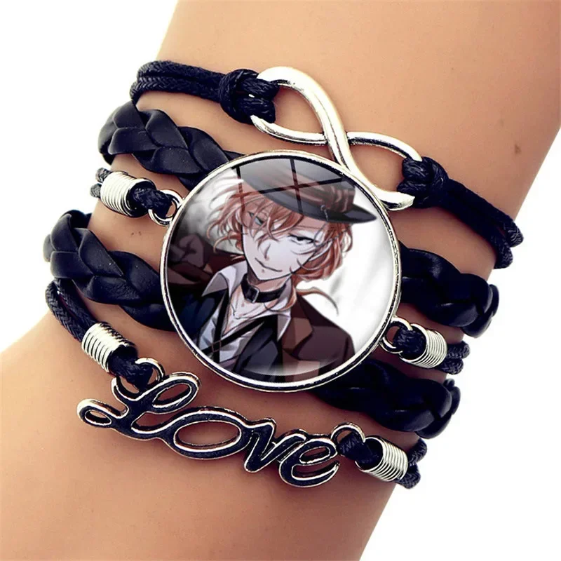 Osamu Dazai Ryunosuke Akutagawa Popular Anime Jewelry Bracelet Men and Women All-match Braided Multi-layer Leather Bracelet