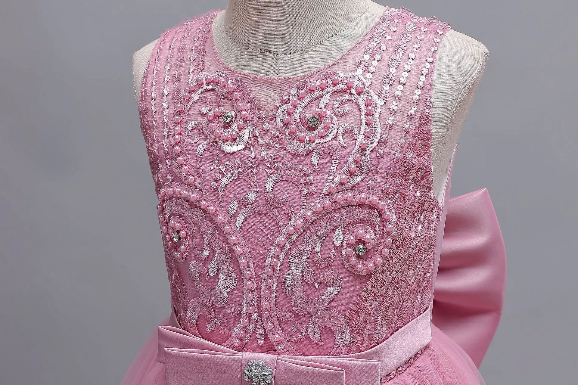 4-12 Jahre Altes Mädchen Elegantes Kleid Transparentes Festliches Geburtstags-Prinzessinnenkleid Langes Karnevals-Abendkleid Sommerkleidung – Detail 14