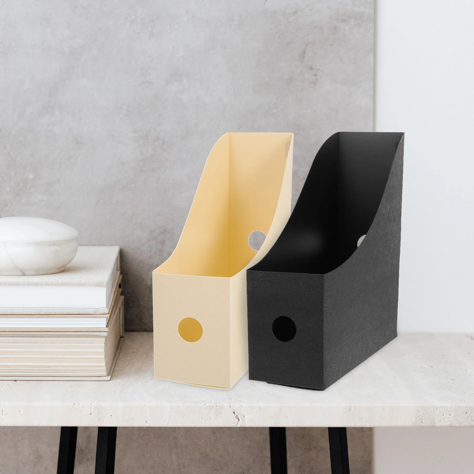 

2pcs Desktop File Organizers Pp Material Tabletop Magazine Holder For Office Home School Use Wear-Resistant Book