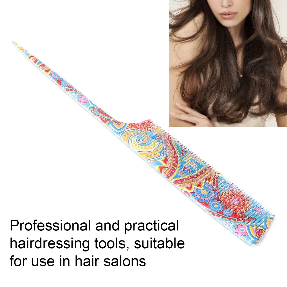 All Hair Types Fine Tooth Design Rat Tail Comb Durable ABS Material Tail Comb Professional Teasing Comb Salon Use