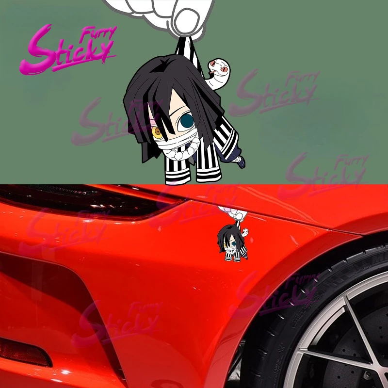 Catch Nezuko Tanjirou Anime Sticker Cute Sticker Demon Slayer Car Sticker Waterproof Sunscreen Laptop Window Trunk Sticker