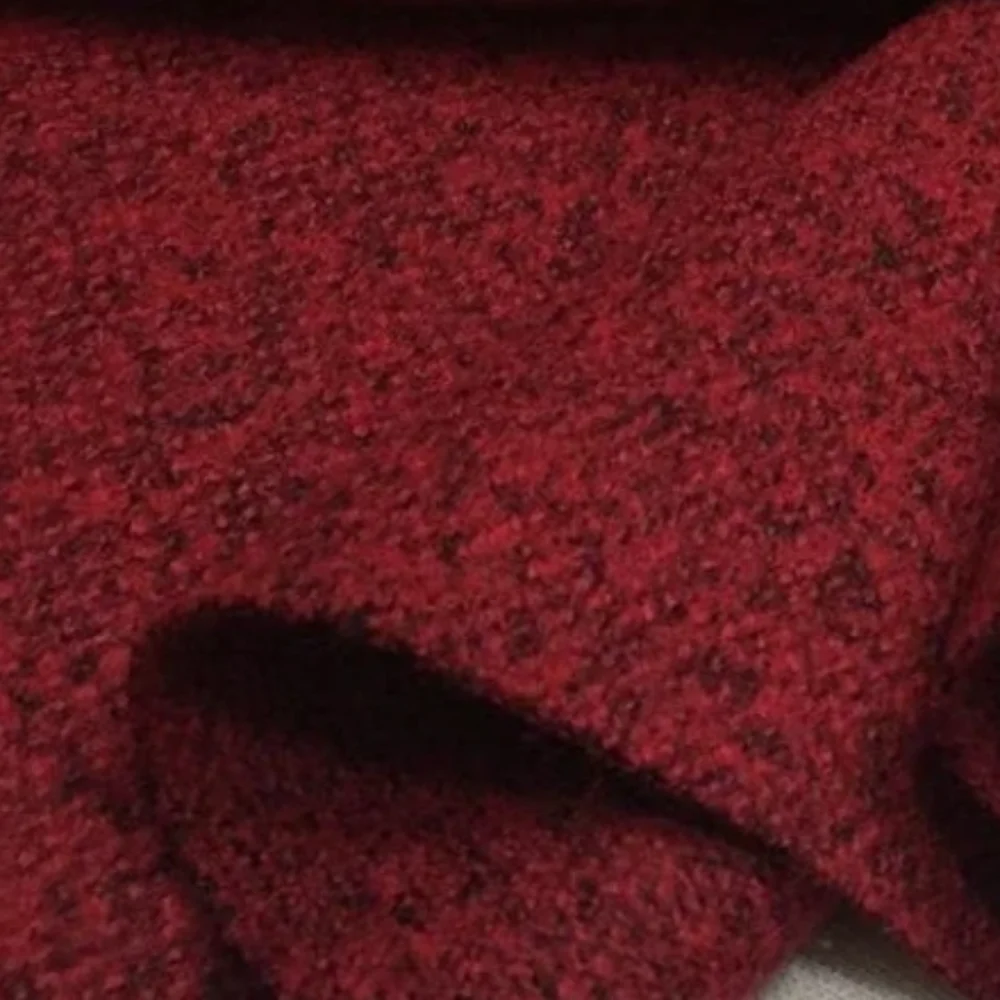 

Wool Fabric European Brand Fashion Yarn Stretch Knit Comfortable Material Autumn Winter Dress Red Thick Fabrics By The Meter
