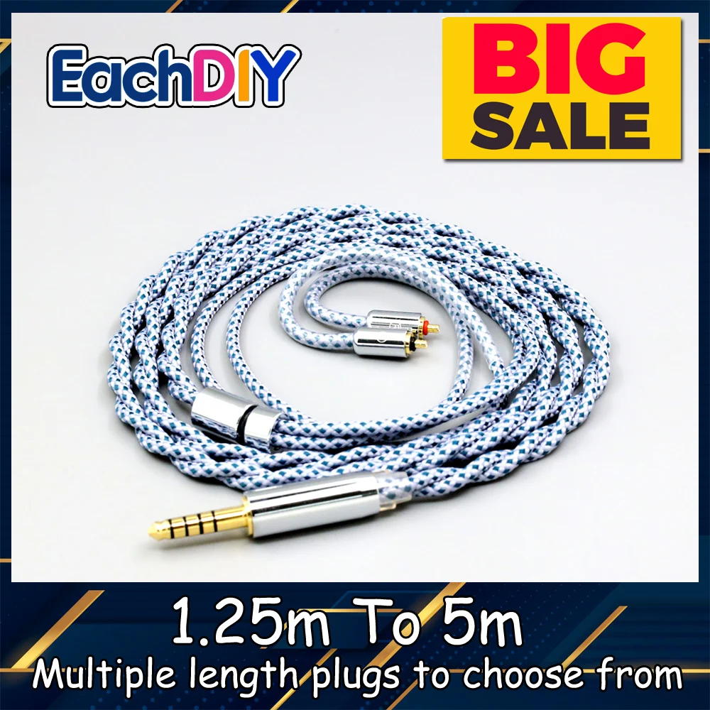 

99% Pure Silver Mix Graphene OCC Shielding Earphone Cable For Pro X10 X20 X30 X50 IPX T2 Pin LN008628