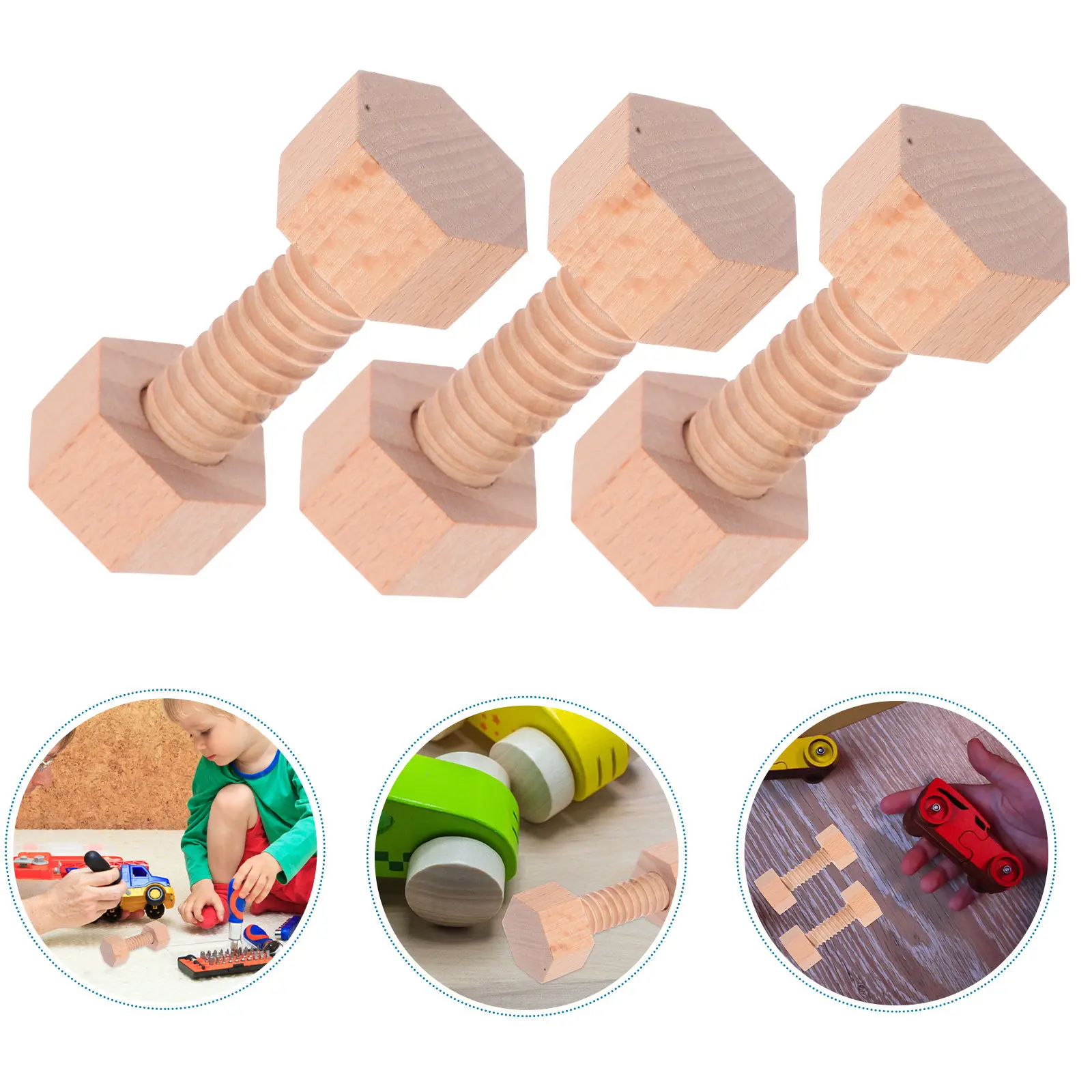 

Набор деревянных конструкторов с винтами для малышей: развивающая интерактивная игра для развития мелкой моторики у детей