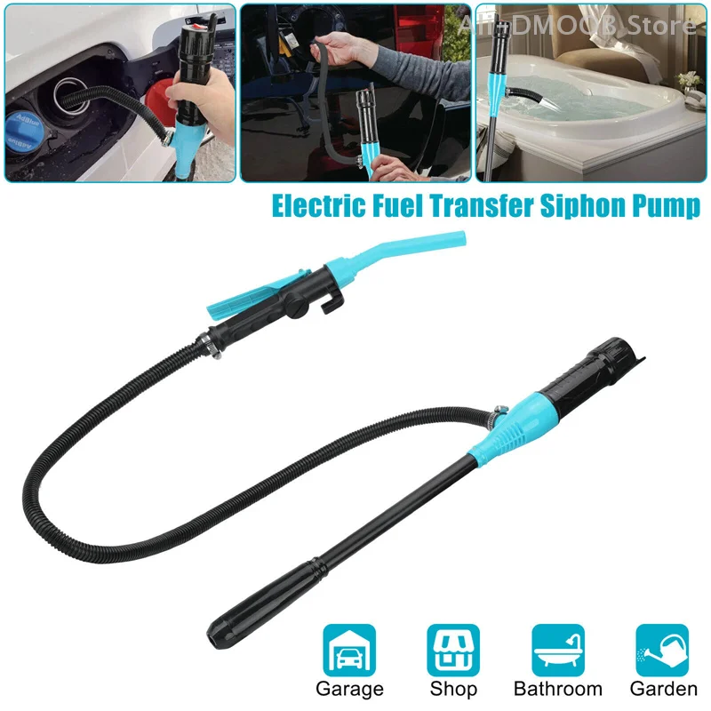 Liquid Transfer Pump 2.4 GPM Liquid Transfer Pump With Flow Control Nozzle Portable Car Vehicle Fuel Gas Transfer Suction Pumps