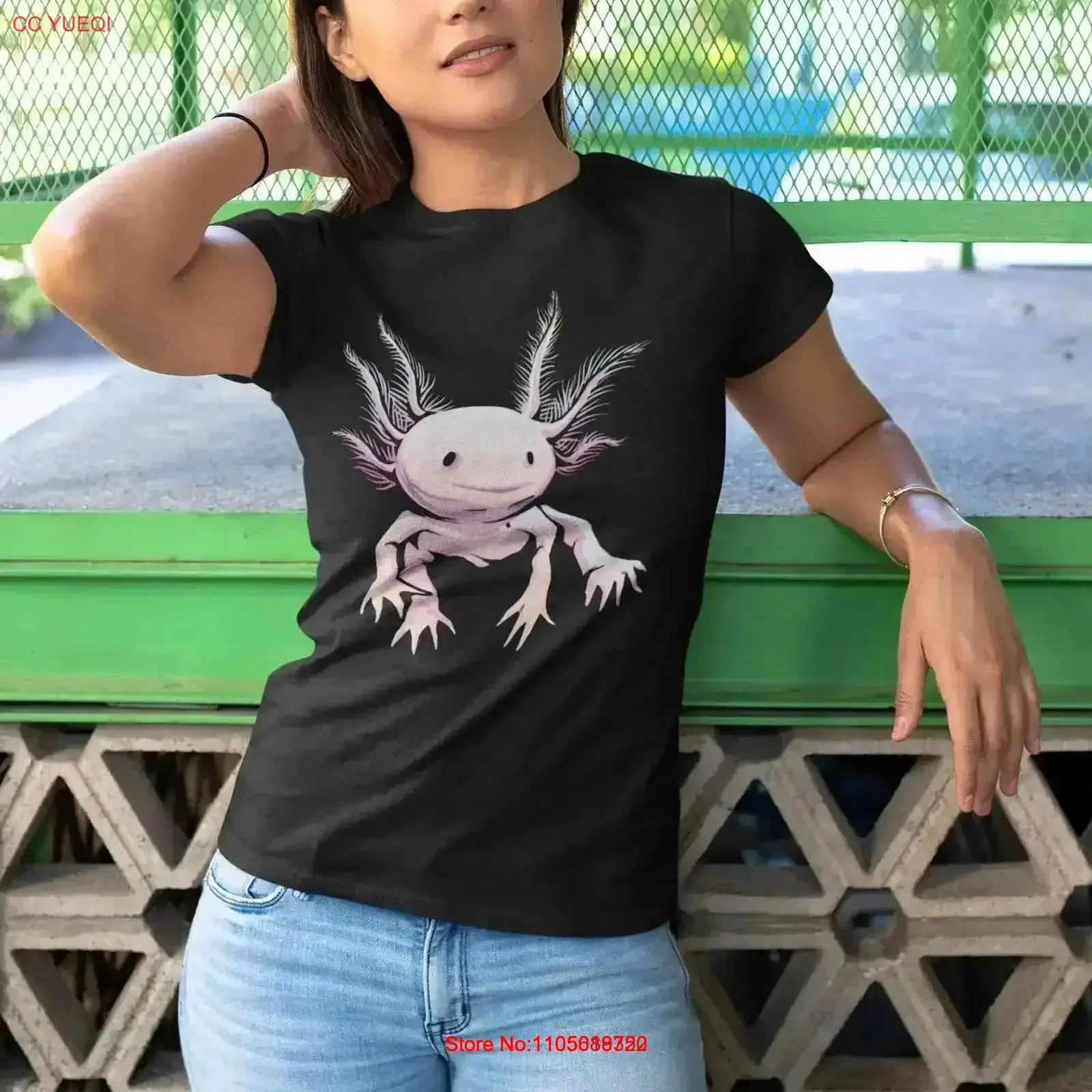 Realistic Axolotl Animal T Shirt Mexican salamander newt fish Premium vintage Washed Stylish Stretched Top For Everyday Wear