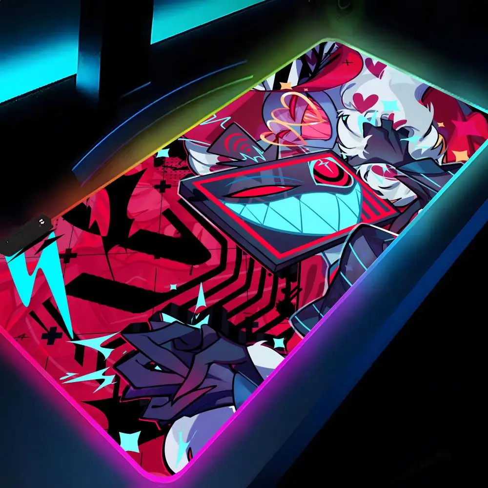 マウスパッド-rgb-xxl-ラップトップマット-ゲーム用マウスパッド-バックライト付きキーボード-ゲーマーガール-テーブルパッド-デスク-h-hazbin-漫画-h-ホテル