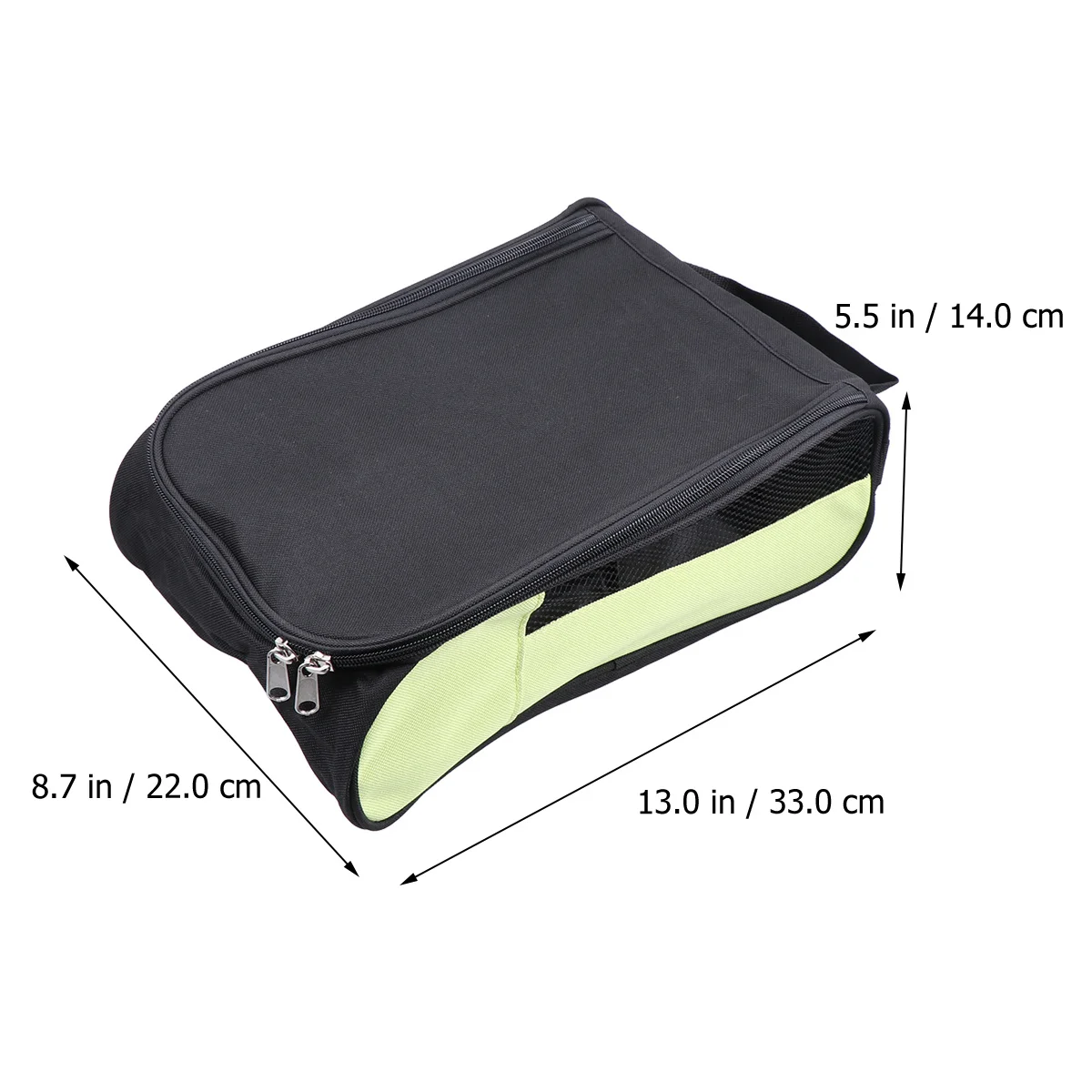 Shoe Bag for Golf Shoes Ventilated Polyester Mesh Storage Pouch with Inner Lining Dust Proof Travel Carrier Light Green