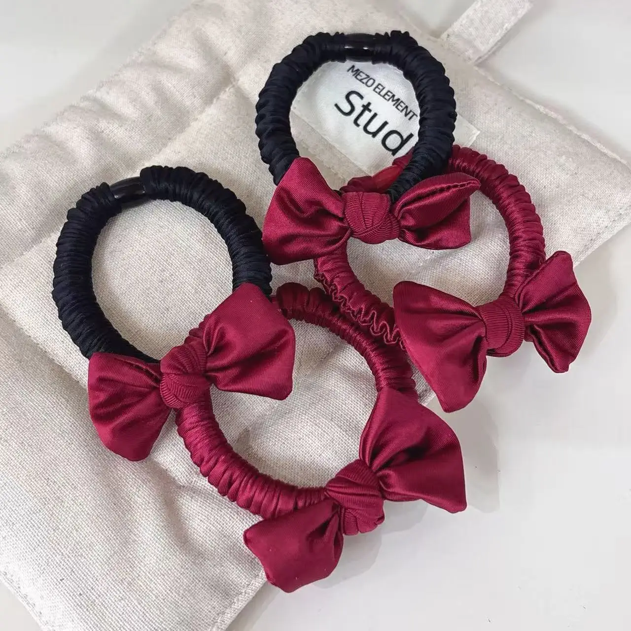 

4pc/set Korea Hair Circle for Girls Ponytail Accessories Women Scrunchie Satin Bow Elastic Rubber Hairband Baby Headwear Hairbow