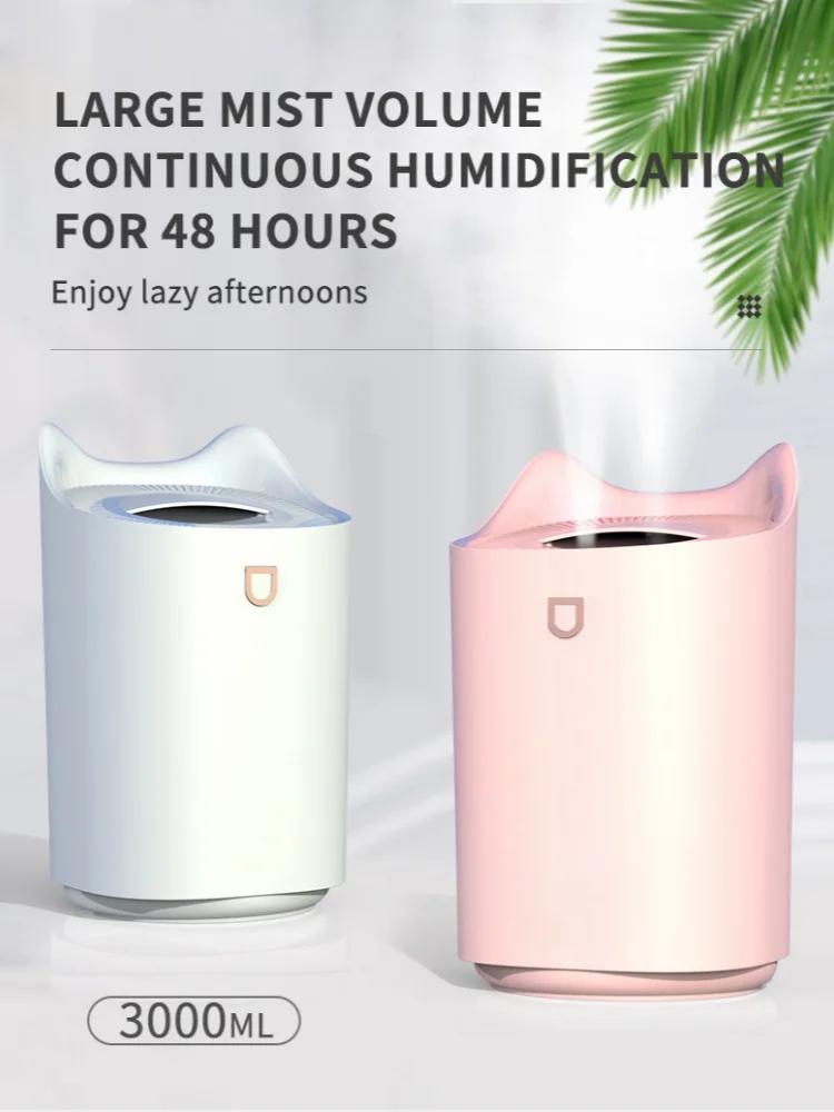 2-3L Large Capacity Double Nozzle Atomizer Pet Usb Aromafier Aromatherapy Home Office Bedroom Air Humidifier Spray Atomizer