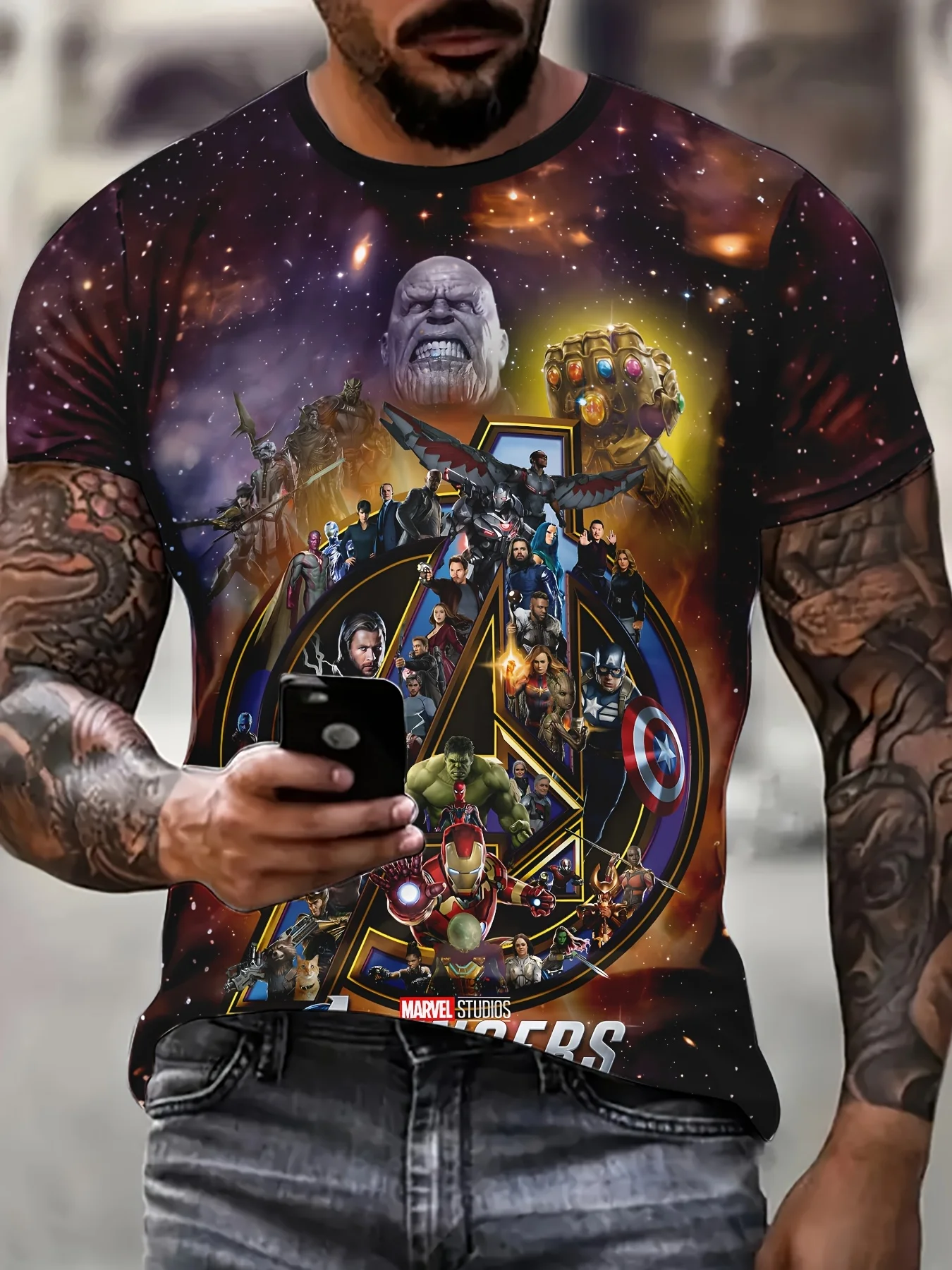 تي شيرت برسومات Marvel Avengers تي شيرت مضحك بشعار ثلاثي الأبعاد مطبوع عليه الرجل الحديدي Thor Captain America Hulk Wonder Woman Spiderman تي شيرت