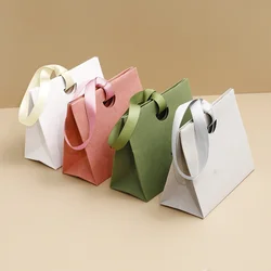 Jewellery Packaging Handbag with Ribbon Gift Wrapping Bag Eadphones Lipstick Storage Organizer New Paper Tote Bags