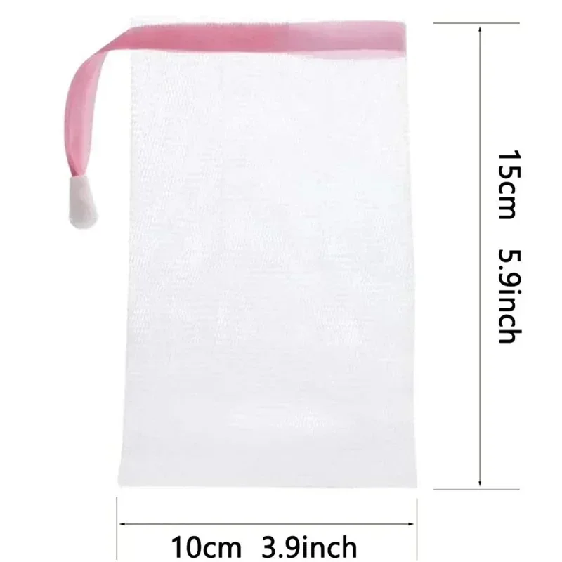 Clean Foaming Mesh Bag Portable Hangable Soap Saver Bag Bath Shower Foaming Mesh Net Cleansing Delicate Foam Network 10Pcs/Set